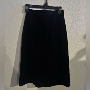 TanJay Black Velvet Midi Skirt